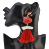 E-4186 3 Colors Fashion Luxury Crystal Rhinestone Charm Drop Stud Tassel Earring for Women Jewelry
