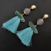 E-4193 4 Colors Fashion Pearl Charm Drop Stud Tassel Earring for Women Jewelry