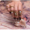 R-1458 8Pcs/Set Vintage Antique Gold Silver Crown Shape Rhinestone Knuckle Midi Finger Rings Set for Women Party Jewelry