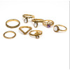 R-1458 8Pcs/Set Vintage Antique Gold Silver Crown Shape Rhinestone Knuckle Midi Finger Rings Set for Women Party Jewelry