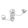R-1459 Butterfly Chain Rings for Women Bohemian Gold Silver Metal Midi Knuckle Finger Ring Party Jewelry
