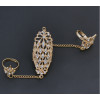 R-1459 Butterfly Chain Rings for Women Bohemian Gold Silver Metal Midi Knuckle Finger Ring Party Jewelry