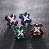 P-0381 4Color European Style Fashion Brooch Charm Crystal Rhinestone Flower Pins Brooches For Women Jewelry