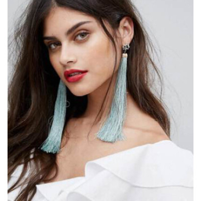 E-4194 4Colors Bohemian Fringe Long Tassel Drop Earrings for Women Fashion Party Jewelry