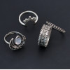 R-1460 4 pcs/set Bohemian Style Diamante Flower Moon knuckle Rings For Women Charm Jewelry