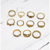 R-1463 11pcs/set Fashion Vintage Silver plated Knuckle Nail Turquoise Midi Ring Set Jewelry for Women