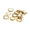 R-1463 11pcs/set Fashion Vintage Silver plated Knuckle Nail Turquoise Midi Ring Set Jewelry for Women