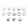 R-1464 13pcs/set Fashion Vintage Silver Gold plated Knuckle Nail Midi Ring for Women Jewelry