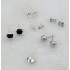 E-4190 6 Pairs /Set Bohemian Silver Gold Metal Color Rhinestone Stud Earrings for Women Party Jewelry Wholesale