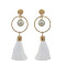 E-4191 Fashion Jewelry Big Circle Pearl Tassel Charm Drop Stud Earring for Women Jewelry