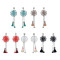 E-4195 5Colors New Fashion Resin Beads Long Tassel Drop Earrings for Women Bohemain Party Jewelry