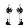 E-4195 5Colors New Fashion Resin Beads Long Tassel Drop Earrings for Women Bohemain Party Jewelry