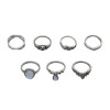 R-1468 7pcs/set Fashion Vintage Silver Gold plated Knuckle Nail Midi Ring for Women Jewelry