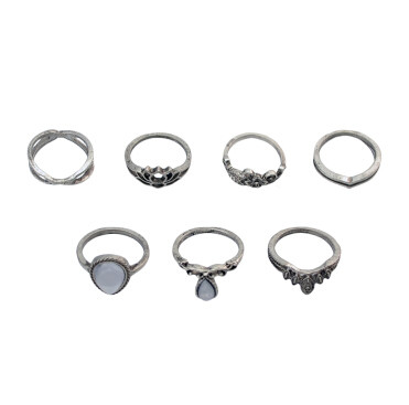 R-1468 7pcs/set Fashion Vintage Silver Gold plated Knuckle Nail Midi Ring for Women Jewelry