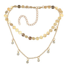 N-6900 2 Colors New Fashion  Gold Silver Crystal Tassel Necklace For women Jewelry