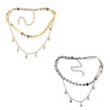 N-6900 2 Colors New Fashion Gold Silver Crystal Tassel Necklace For women Jewelry
