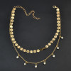 N-6900 2 Colors New Fashion Gold Silver Crystal Tassel Necklace For women Jewelry