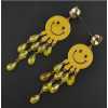 E-4198 Fashion Jewelry Face Smile Crystal Charm Drop Stud Earring for Women Jewelry