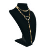 N-6901 2 Colors New Fashion  Gold Silver Multi-level Long Chain Tassel Necklace For women Jewelry