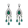 E-4201 2017 New Luxury Purple White Blue Green Crystal Silver Plated Bridal Earrings Imitation Gemstone Jewelry Long Earrings for Women