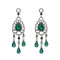 E-4201 2017 New Luxury Purple White Blue Green Crystal Silver Plated Bridal Earrings Imitation Gemstone Jewelry Long Earrings for Women