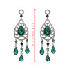 E-4201 2017 New Luxury Purple White Blue Green Crystal Silver Plated Bridal Earrings Imitation Gemstone Jewelry Long Earrings for Women
