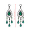 E-4201 2017 New Luxury Purple White Blue Green Crystal Silver Plated Bridal Earrings Imitation Gemstone Jewelry Long Earrings for Women