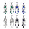 E-4201 2017 New Luxury Purple White Blue Green Crystal Silver Plated Bridal Earrings Imitation Gemstone Jewelry Long Earrings for Women