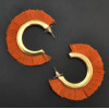 E-4202 6 Colors Fashion Gold Alloy Round Ear Tassel Pendant Earrings For Women Charm Jewelry