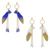 E-4199 Fashion  Feather Long Tassel Charm Drop Stud Earring for Women Jewelry