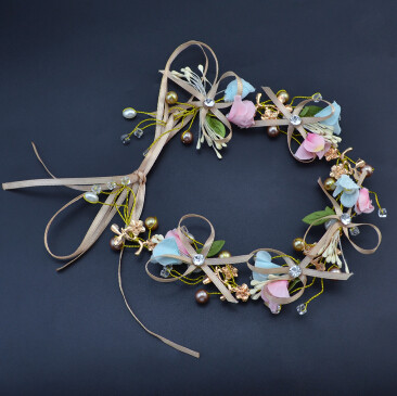 F-0448 New Arrival Bridal Headbands Handmade Flower Shape Pearl Wedding Hair Jewelry Accessories
