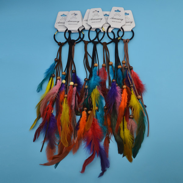 F-0449 Color Random Handmade Bohemian Dirty braid Feather Headbands Festival Hippie Headdress Hiar Accessories Fashion Jewelry