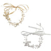 F-0450 2 Color Gold Silver Rope Copper Chain Crystal  Hair bride Handmake Floral jewelry pearl hair Headpiece ornaments party wedding accessories