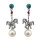 E-4207 2 Colors Animal Diamante Pearl Pendant Ear Stud Earrings for Women Charm Jewelry