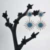 E-4222 Bohemian Tibetan Alloy Rhinestone Stud Star Shape Dangle Earrings for Women Jewelry