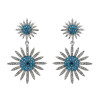 E-4222 Bohemian Tibetan Alloy Rhinestone Stud Star Shape Dangle Earrings for Women Jewelry