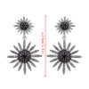 E-4222 Bohemian Tibetan Alloy Rhinestone Stud Star Shape Dangle Earrings for Women Jewelry