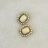 E-2082 3Color European style Pearl Stone Alloy Simple Stud Earring For Women Jewelry