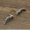 R-1035 Retro Vintage Silver Feather Open Rings for Women Bohemian Party Jewelry