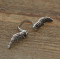 R-1035 Retro Vintage Silver Feather Open Rings for Women Bohemian Party Jewelry