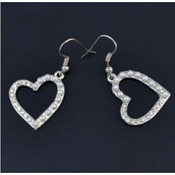 Fashion New Silver Alloy Diamante Crystal Pearl Ear Fashion Jewelry Earrings For Women Party Gift