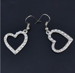 Fashion New Silver Alloy Diamante Crystal Pearl Ear Fashion Jewelry Earrings For Women Party Gift