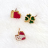 E-1579 3Pcs/set  Color Drop Oil Alloy  Gold Tone Socks Glove Sweet Simple Stud Earring For Women Jewelry