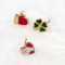E-1579 3Pcs/set  Color Drop Oil Alloy  Gold Tone Socks Glove Sweet Simple Stud Earring For Women Jewelry