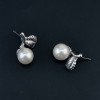 E-0593  European style Pearl Leaf  Alloy Simple Stud Earring For Women Jewelry