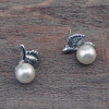 E-0593  European style Pearl Leaf  Alloy Simple Stud Earring For Women Jewelry