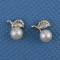 E-0593  European style Pearl Leaf  Alloy Simple Stud Earring For Women Jewelry