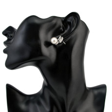 E-0593  European style Pearl Leaf  Alloy Simple Stud Earring For Women Jewelry