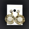 E-0567  European style  Crystal Stone Gold Plated Alloy Drop Stud Earring For Women Jewelry