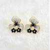 E-0568 European style  Gold Plated Rhinestone Flower Alloy Drop Stud Earring For Women Jewelry